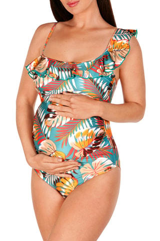 Maillot 1 pièce de maternité - Vert d’eau - Dolores Cortés
