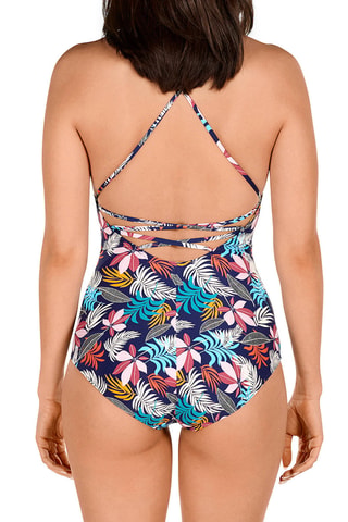Maillot 1 pièce coques - Bleu marine - Tamouré