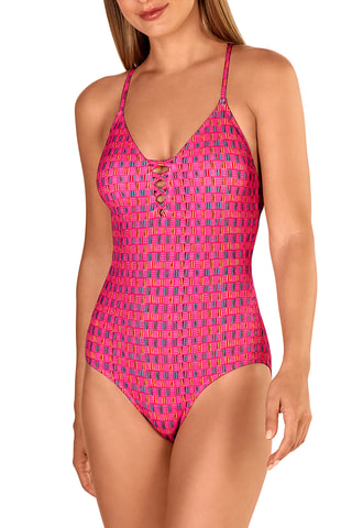 Maillot 1 pièce coques - Rose - Tamouré