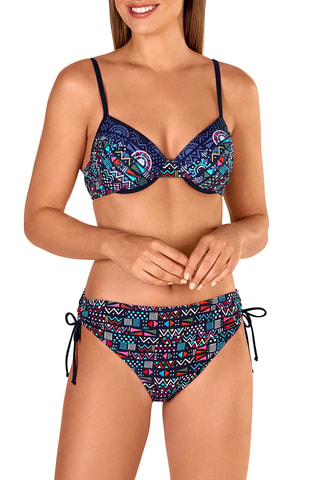 Maillot 2 pièces taille haute coques - Bleu marine - Tamouré