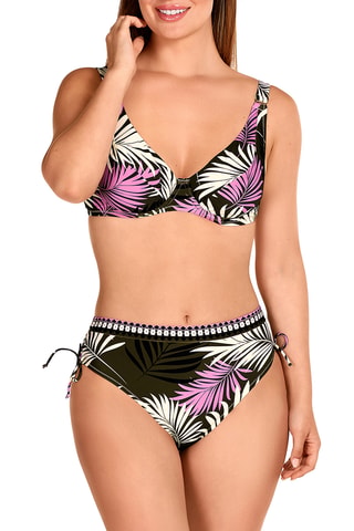 Maillot 2 pièces taille haute coques - Marron - Tamouré