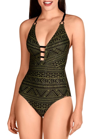 Maillot 1 pièce coques - Vert foncé - Dolores Cortés