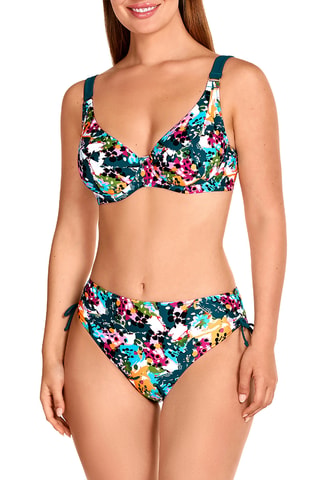 Maillot 2 pièces taille haute coques - Vert foncé - Tamouré