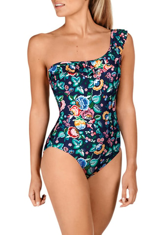 Maillot 1 pièce asymétrique - Bleu - Tamouré