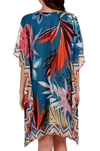 Caftan - Bleu canard et rouge - Tamouré
