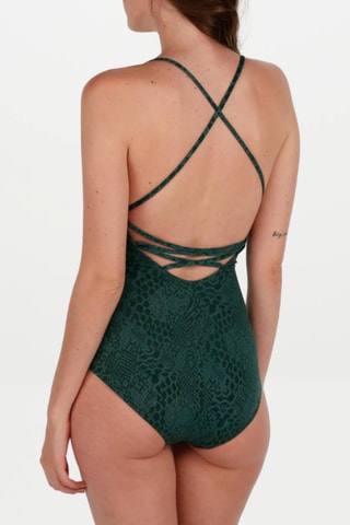Maillot 1 pièce coques - Vert foncé - Tamouré