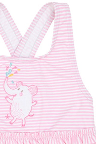 Maillot 1 pièce - Rose poudré et blanc - DC-Kids Dolores Cortés