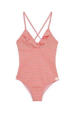 Maillot 1 pièce - Vieux rose et blanc - DC-Kids Dolores Cortés