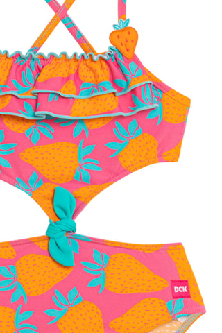 Maillot 1 pièce - Fuchsia et orange - DC-Kids Dolores Cortés