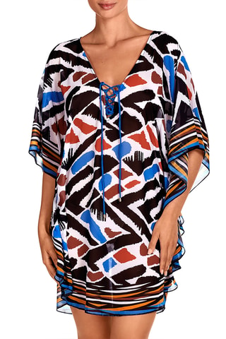 Caftan de plage - Bleu électrique - Dolores Cortés