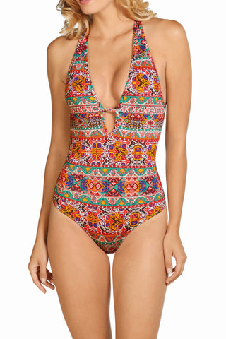 Maillot 1 pièce coques - Marron - Dolores Cortés