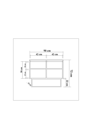 Meuble de rangement 2 portes - 90 x 36 x 15 cm