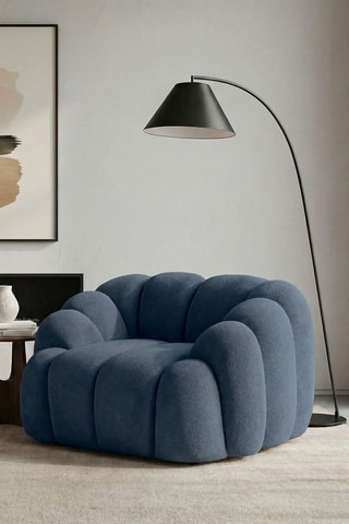 Fauteuil - Bleu foncé - En tissu texturé 