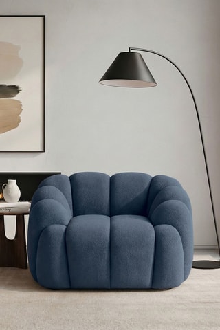 Fauteuil - Bleu foncé - En tissu texturé 
