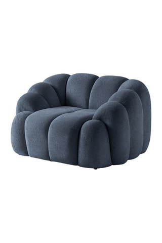 Fauteuil - Bleu foncé - En tissu texturé 