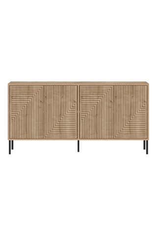 Buffet 4 portes Evolet - Sapphire Oak - 150 x 36 x 75 cm