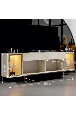 Meuble TV 2 abattants Zenith - 180 x 55 x 32 cm