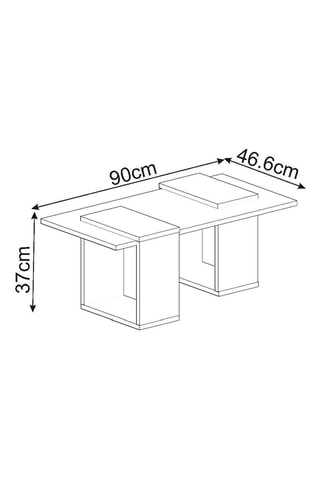 Table basse Matris - 90 x 46,6 x 37 cm