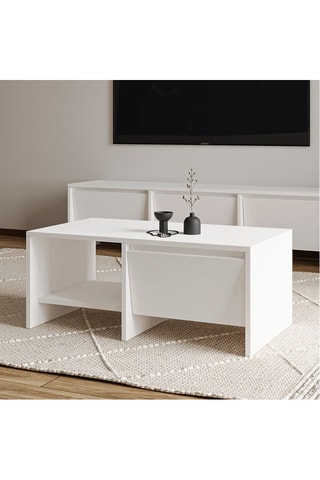 Table basse 1 porte Laris - 90 x 45 x 35 cm