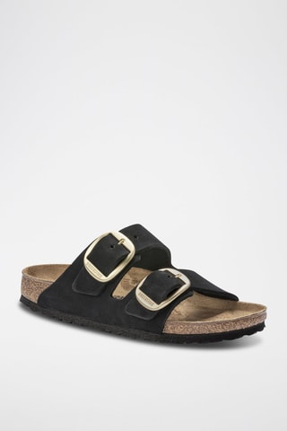 Sandales en nubuck Arizona Noir et doré