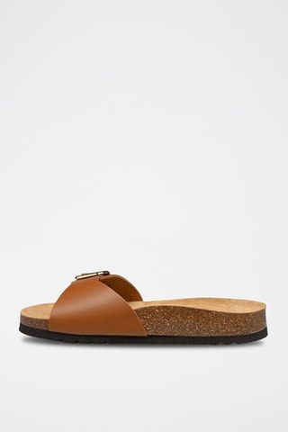 Mules en cuir Kathleen Camel
