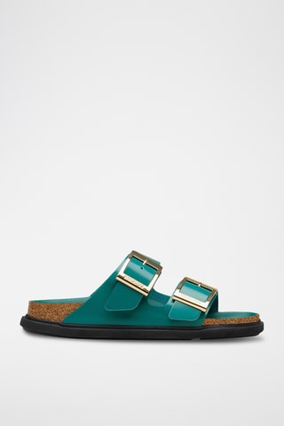 Mules en cuir verni Arizona - Bleu canard