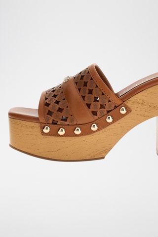 Mules à talons en cuir Quill2 - Marron
