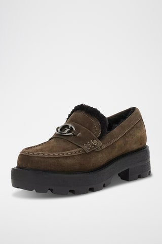 Mocassins plateformes fourrés en nubuck Yanikay - Marron