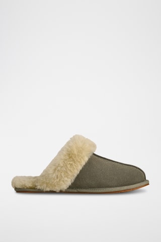 Pantoufles fourrées en nubuck Scuffette II - Kaki