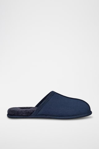 Sabots fourrés de marche en nubuck Scuff - Bleu marine
