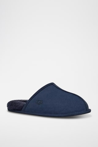 Sabots fourrés de marche en nubuck Scuff - Bleu marine