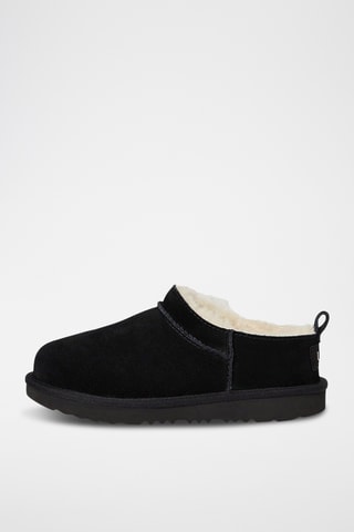 Low boots fourrés de randonnée en cuir de mouton nubuck Classic - Noir