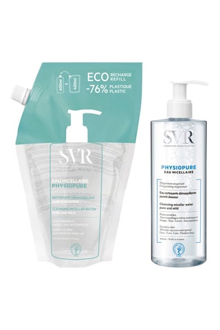 	Reinigend en make-up verwijderend water voor een pure en zachte huid Physiopure en navulling Micellaire water Physiopure - Gevoelige Huid  2 x 400 ml