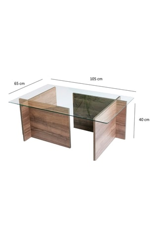 Table basse Escape - Plateau en verre trempé - 105 x 40 x 65 cm