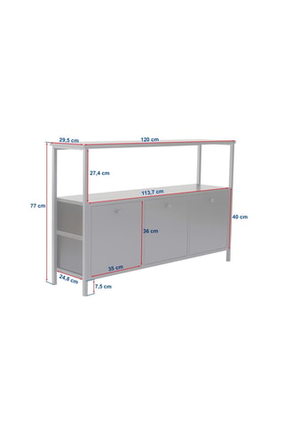 Console 3 abattants - 120 x 77 x 29,5 cm