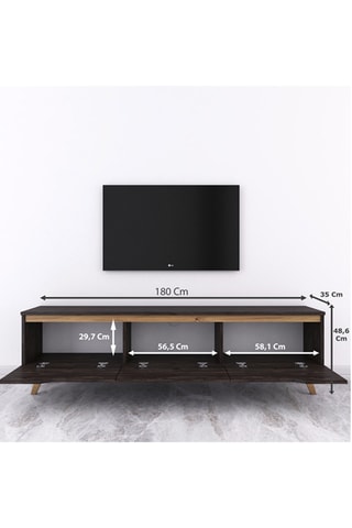 Meuble TV 3 abattants Nogal - Imitation bois