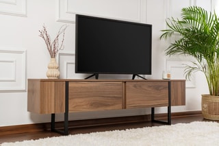 Meuble TV 2 abattants Serenity - Imitation bois