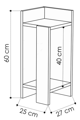 Table de chevet Elos Right - 25 x 60 x 27 cm