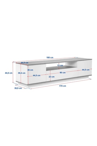 Meuble TV 3 abattants Veramont  - 180 x 44,6 x 44,5 cm