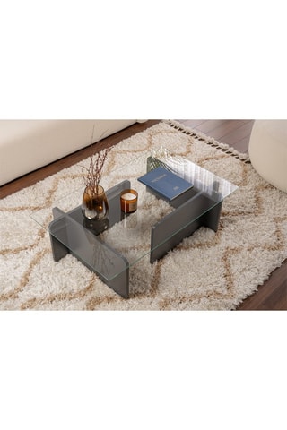 Table basse en verre - 105 x 65 x 30 cm
