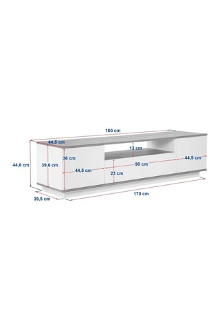 Meuble TV 3 abattants Veramont - 180 x 44,6 x 44,5 cm