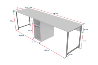 Bureau Twin Study - 240 x 74 x 60 cm