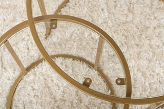 2 tables gigognes en verre Aurum - 42 x 39 x 42 / 60 x 43 x 60 cm