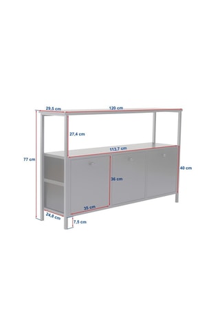 Console 3 portes - 120 x 77 x 30 cm