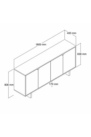Console 4 portes Oz - 1800 x 400 x 806 mm