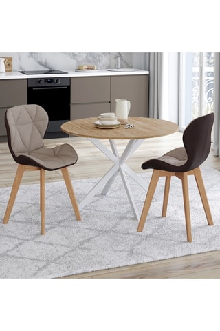 2 sedie in legno e hevea Gladys - 50 x 48 x 79 cm