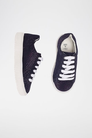 Zapatillas de piel - Azul marino