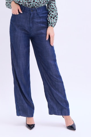 Pantalón casual de tiro alto - Azul
