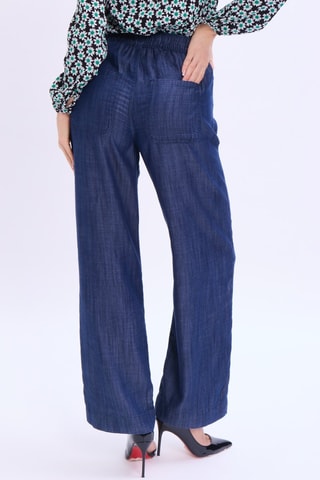 Pantalón casual de tiro alto - Azul
