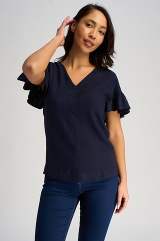 Top de lino - Azul marino